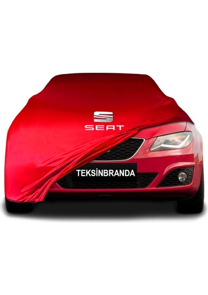 Seat Exeo Sedan Kırmızı Kumaş Araba Branda Logolu Kumaş Araba Brandası Penye Oto Branda