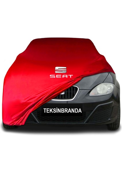 Seat Altea Kırmızı Kumaş Araba Branda Logolu Kumaş Araba Brandası Penye Oto Branda