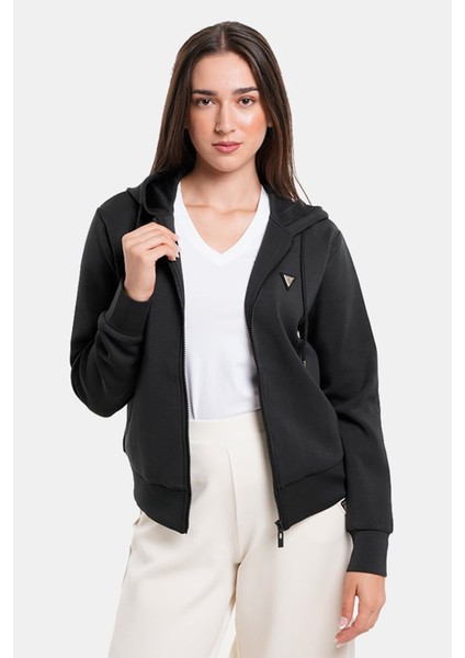 Kadın Olympe Full Kapüşonlu Fermuarlı Sweatshirt - Siyah