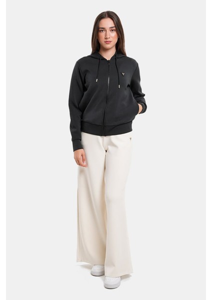 Kadın Olympe Full Kapüşonlu Fermuarlı Sweatshirt - Siyah