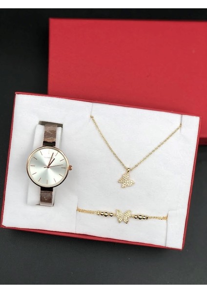 Anneler Günü Hediyesi En Özel Anneme Hediye Saat Seti Kolye ve Bileklik