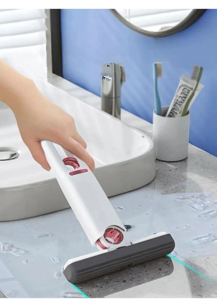 2 Adet Yedek Mini Mop El Mopu Süngerli Yıkanabilir Sıkmalı Pratik Mop Cam Banyo Mutfak