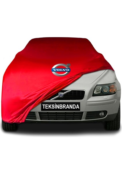 Volvo S40 (Vs) (1995 - 2004) Kırmızı Kumaş Araba Branda Logolu Kumaş Araba Brandası Penye Oto Branda