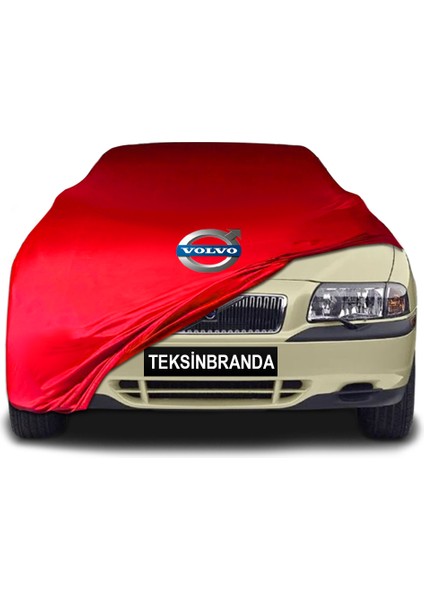 Volvo S80 (1998 - 2006) Kırmızı Kumaş Araba Branda Logolu Kumaş Araba Brandası Penye Oto Branda