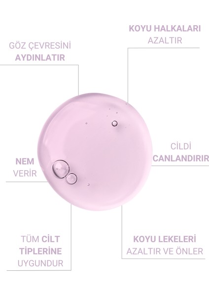 Torbalanma, Koyu Halka ve Morluk Karşıtı Aydınlatıcı Göz Altı Serumu %5 Caffeine, Allantoin, 30 ml fiyatları