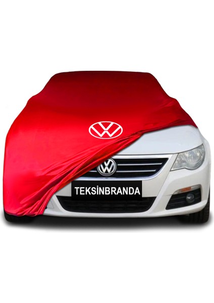 Volkswagen Passat cc (2008 - 2016) Kırmızı Kumaş Araba Branda Logolu Kumaş Araba Brandası Penye Oto Branda