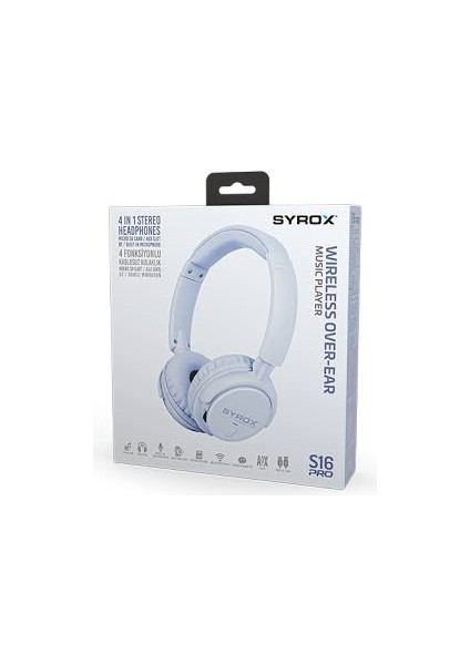 SYROX E-S16 Pro Sporcu Kablosuz Kulaküstü Kulaklık Lila