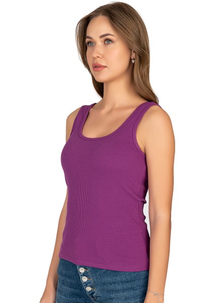 Özkan 26815 Kadın Soft Pamuklu Kaşkorse Fitilli Esnek Rahat Kalın Askılı Örme Atlet Bluz modelleri