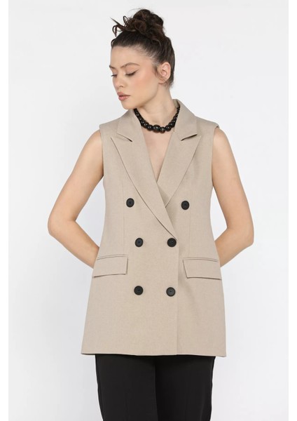 Kadın Kruvaze Yaka Astarlı Yelek fiyatları