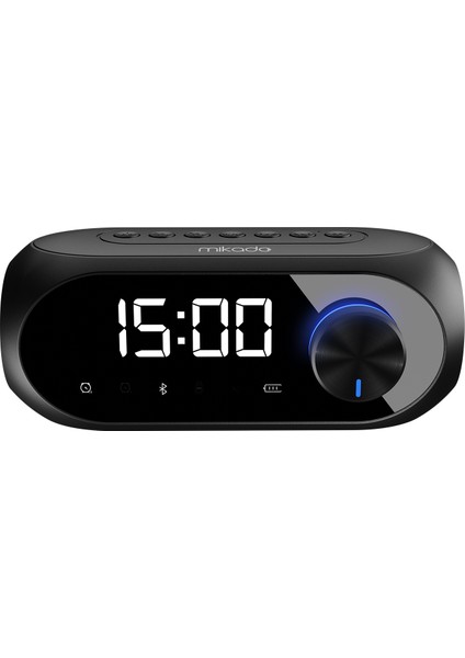 Md-W7 1200MAH 5W Siyah Bluetooth-Aux-Derece-Usb-Fm Double Alarmlı Saat Speaker Speaker modelleri