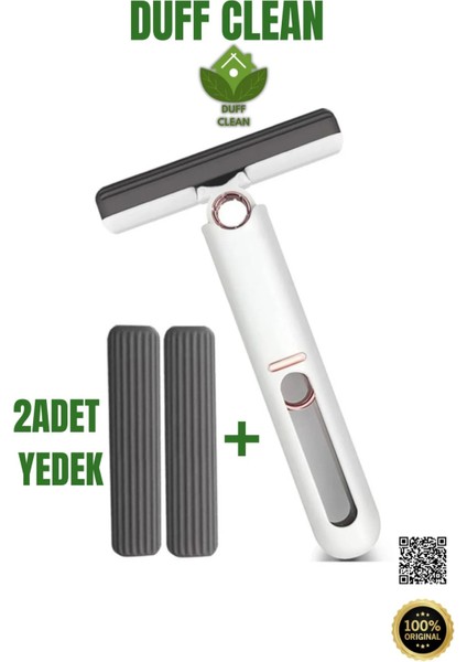 2 Adet Yedek Mini Mop El Mopu Süngerli Yıkanabilir Sıkmalı Pratik Mop Cam Banyo Mutfak
