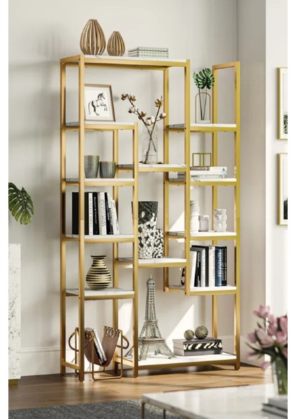 12 Raflı Metal Iskeletli Kitaplık Çok Amaçlı Aksesuar Rafı Düzenleyici Raf modelleri