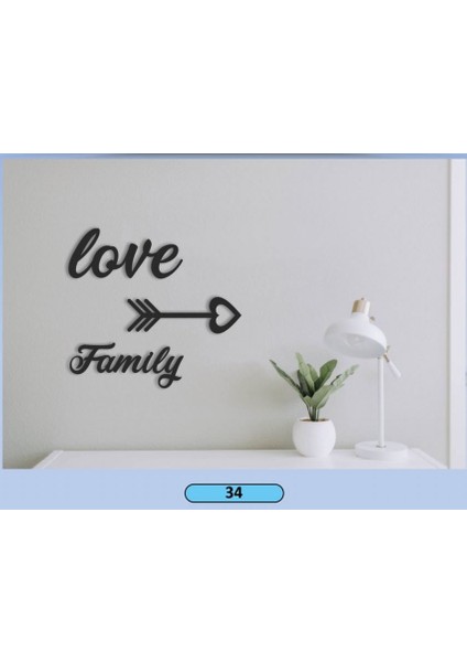 Dekoratif Mdf Lazer Kesim Love Family Sembollü Tasarım Tablo