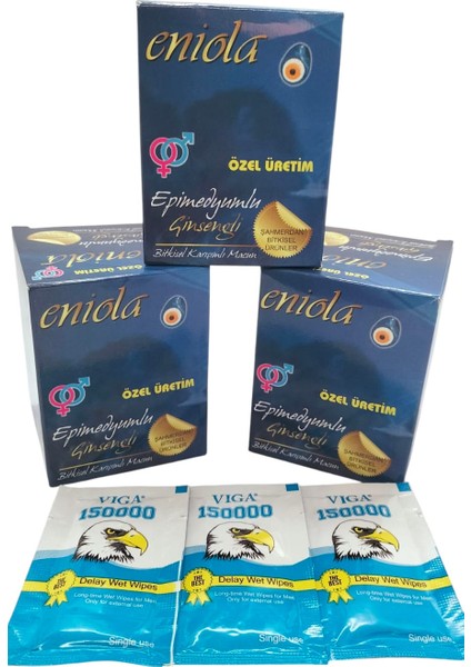 3 Adet Eniola Unisex Macun Özel Üretim 240 gr 3 Adet Mendil Hediye