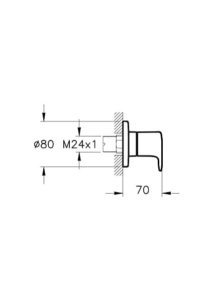 Root Round A42730 Ankastre Stop Valf, Sıva Üstü, Krom