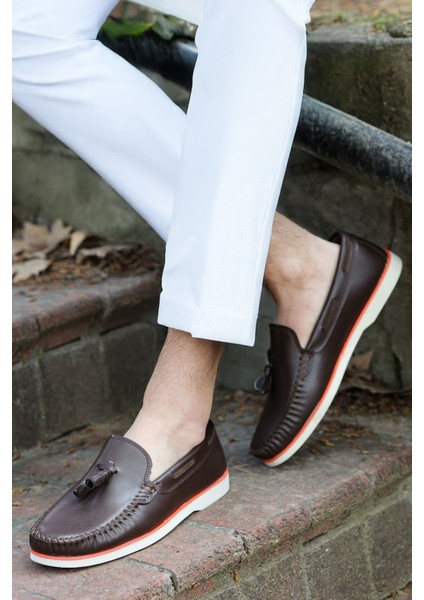 Roger Kahverengi Cilt Garantili Erkek Günlük Klasik Casual Rahat Ortopedik Ayakkabı ROGER-9168 modelleri