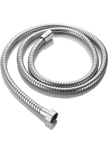 Paslanmaz Çelik Duş Hortumu, Kırılmaz Örgülü El Duşu Spirali, 1.5 Metre (Krom)