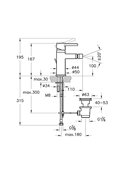 Minimax S A41988 Bide Bataryası Sifon Kumandalı Krom