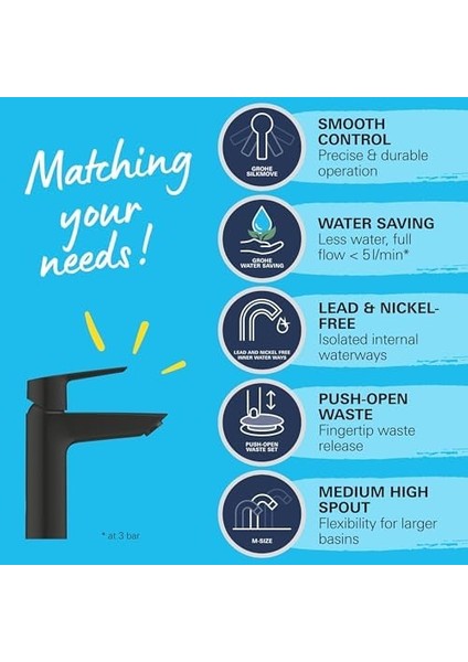 Start Quickfix Lavabo Bataryası | M-Boyut | Su Tasarruflu | Mat Siyah | 235752432 fiyatları