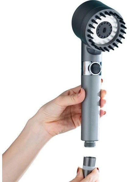 Masajlı Çok Fonksiyonlu Ayarlanabilir Duş Başlığı El Duşu 3 Modlu Ayarlanabilir Duş Başlığı,masajlı 3 Fonksiyonlu El Duş, Handshower (Gri) fiyatları