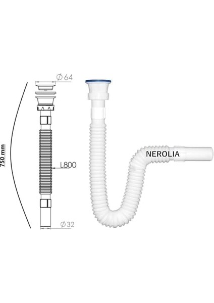 Lavabo Gider Hortumu/körüklü Lavabo Sifonu/eviye Gider Borusu (Paslanmaz Çelik Süzgeçli ve Vidalıdır) fiyatları