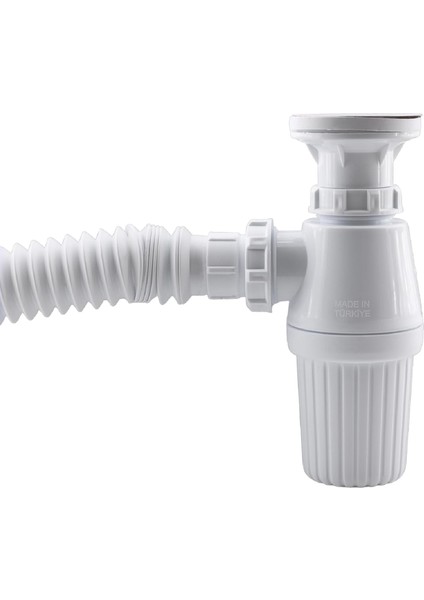 Sifon Körüklü Sökülebilir Tas'lı Temizlenebilir Mutfak Banyo Lavabo Taşı Gider Borusu Plastik 38 cm