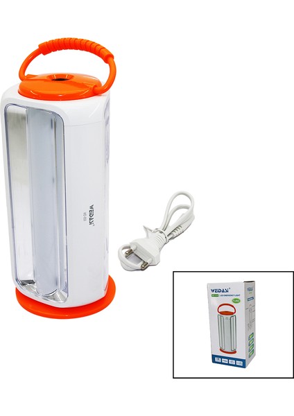Üçgen Dikey Model El Feneri Lamba 3 Parça Tube Tüp LED - 54SMD Fiş Şarjlı - Powerbank - Solar Giriş Soketli