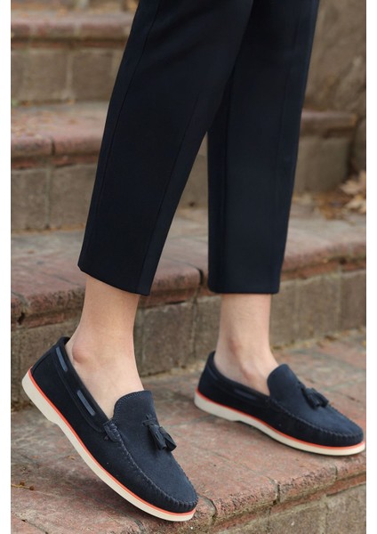 Roger Lacivert Süet Garantili Erkek Günlük Klasik Casual Rahat Ortopedik Ayakkabı ROGER-9168