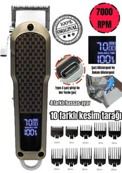0092 Berbelerin Kullandığı Profesyonel Kuaför Saç Sakal Vücut Saç Sakal Ense Tıraş Makinesi