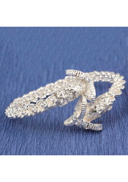 925 Ayar Gümüş Üçgen Örgü Burma Kollu Koç Kafalı Bilezik fiyatları