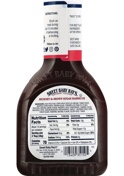 Hickory & Brown Sugar Barbecue Sauce 510 Gr fiyatları