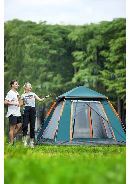 4 Kişilik Tam Otomatik Tenteli Kamp Çadırı 240X240X160