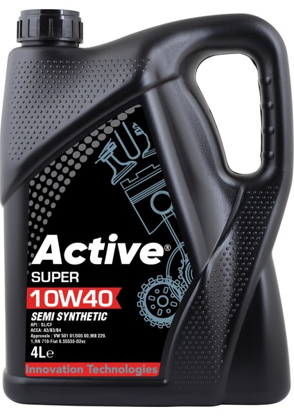 Super 10W40 Benzin&dizel&lpg'li Araçlar Için Motor Yağı (2024 Üretim) 4litre