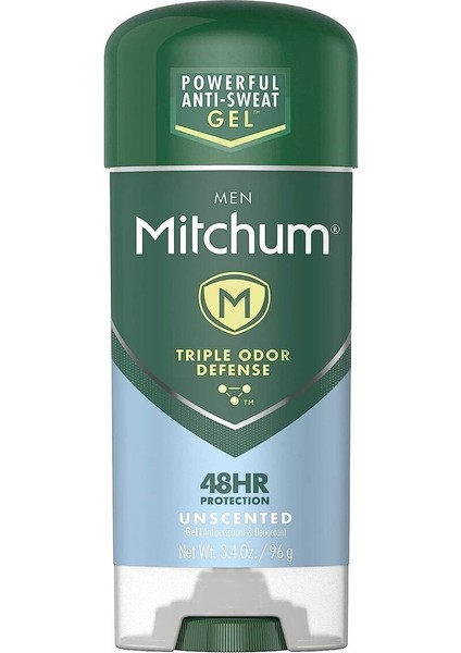 Men Mitchum Trıple Odor Defense 48 Hr Protectıon Unscented Antipersirant Deodorant Gel 96 gr