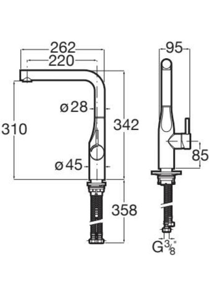 Glera "l"döner Borulu Eviye Batarayası, Cold-Start, Krom - A5A834DC00 fiyatları