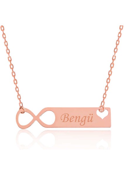 Gümüş Rose Kişiye Özel Sonsuzluk Isimli Kolye