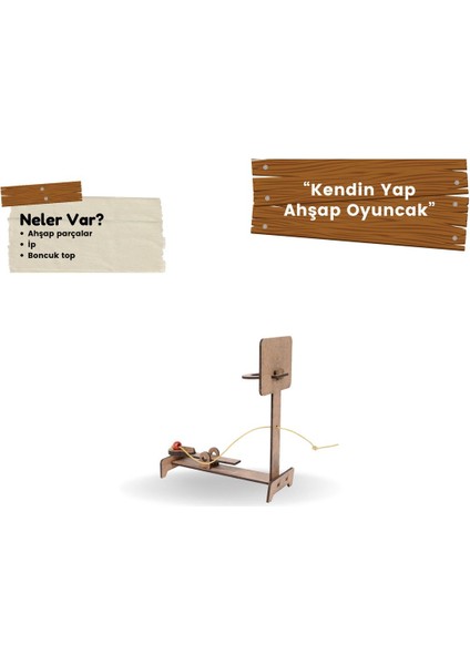 Ahşap Mancınık Basket Potası | Eğitici Kendin Yap Ahşap Oyuncak | Stem-A Eğitim Seti
