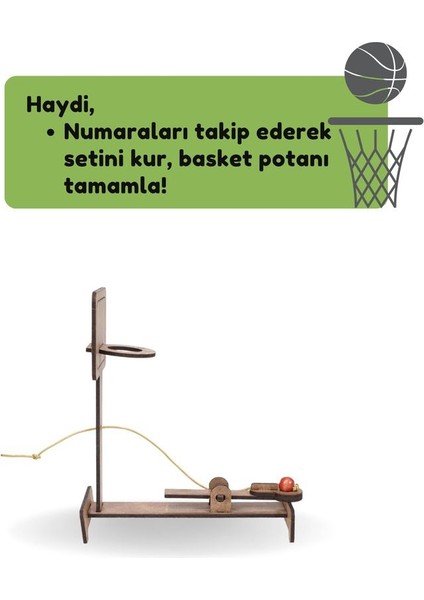 Ahşap Mancınık Basket Potası | Eğitici Kendin Yap Ahşap Oyuncak | Stem-A Eğitim Seti