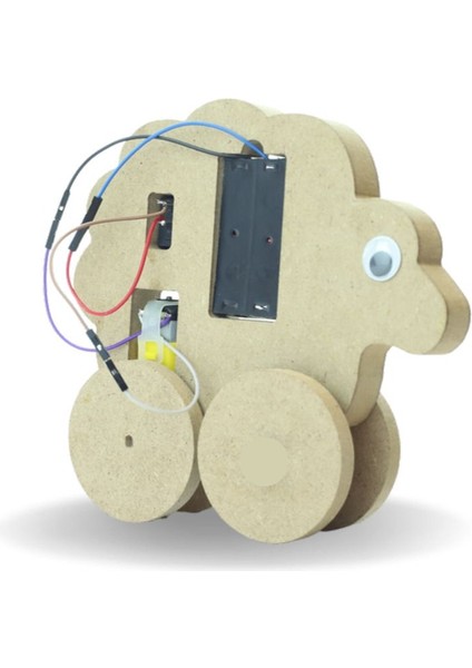 Kuzu Robot Kuzubot Dc Motorlu Ahşap Oyuncak Stem-A Eğitim Seti