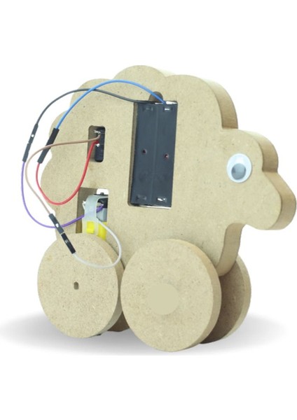 Kuzu Robot Kuzubot Dc Motorlu Ahşap Oyuncak Stem-A Eğitim Seti