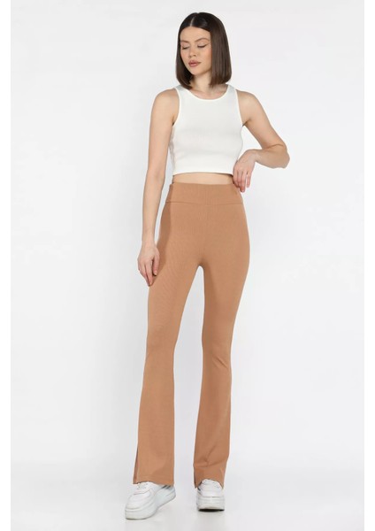 Kadın Yüksek Bel Ispanyol Paça Fitilli Tayt fiyatları