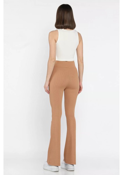 Kadın Yüksek Bel Ispanyol Paça Fitilli Tayt modelleri