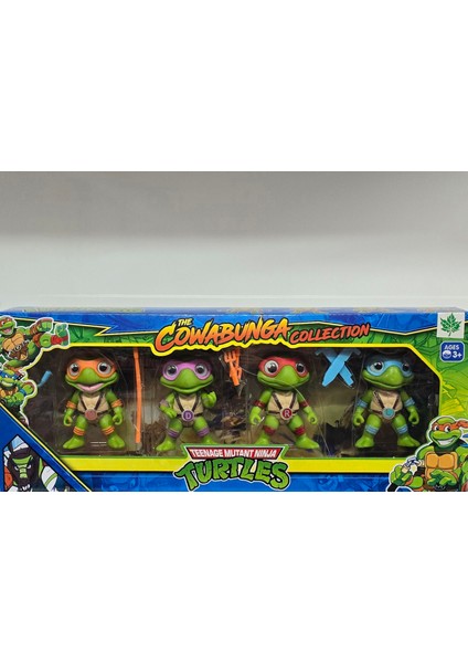 Oyuncak Ninja Kaplumbağalar Leonardo Raphael Michelangelo Donatello 4 Lü Set Figür 8 cm