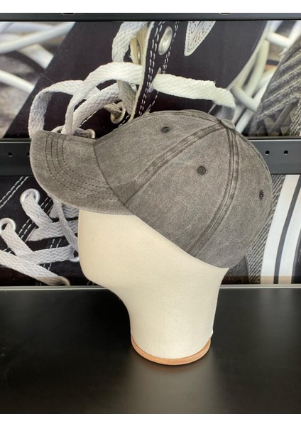 Vintage Model Yıkamalı Füme Renk Beyzbol Cap Şapka