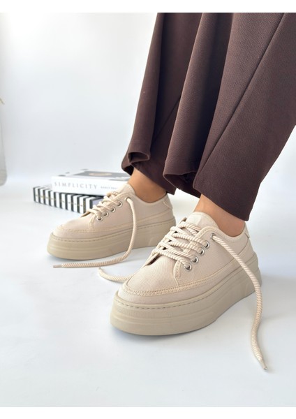 Yüksek Bağcıklı Bez Canvas Orijinal Keten Sneaker Spor Ayakkabı Kotnel