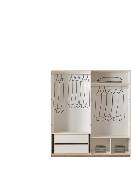 Masal Modern 4 Kapaklı Gardırop