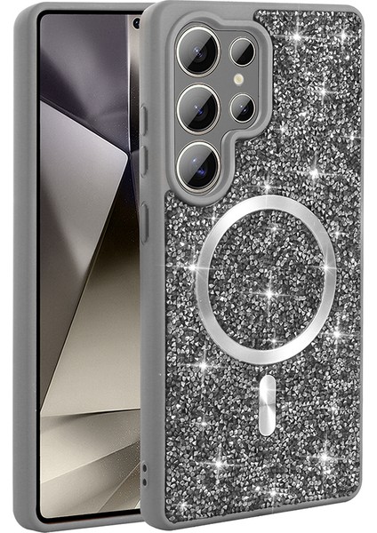Galaxy S25 Ultra Kılıf Pırlanta Tasarımlı M-Safe Şarj Özellikli Mozaik Silikon Kılıf fiyatları