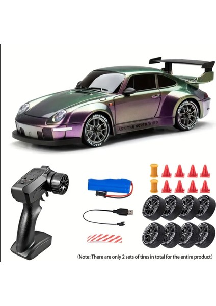 Porsche 911 Drift 4x4 Uzaktan Kumandalı 1:24 Şarjlı RC Araba 2.4ghz 4WD 20Km/s
