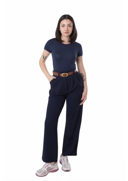 Looksense Kadın Kemerli Çift Köprülü Pantolon 01014 fırsatları