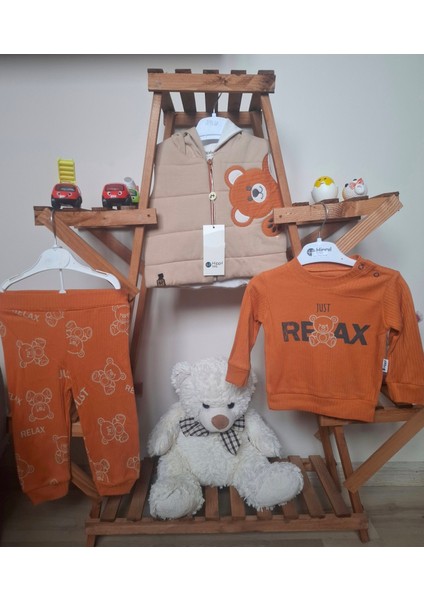 Bebek Kapüşonlu 3'lü Takım